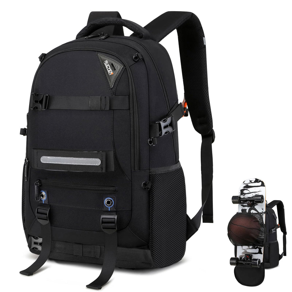 RUCYEN front view showing organized pockets and durable fabric benefit convenience