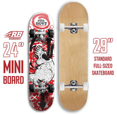 Rude Boyz aluminium trucks and 54mm wheels detail for smooth rolling benefit
