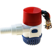 Rule 25D front profile showing compact submersible body and easy-mount base for dependable bilge removal