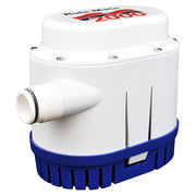Rule RM2000A front view showing pump body and threaded discharge, aiding quick installation