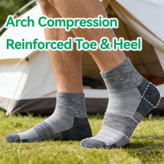 RZTT arch support compression band visible to show secure fit and reduced slipping