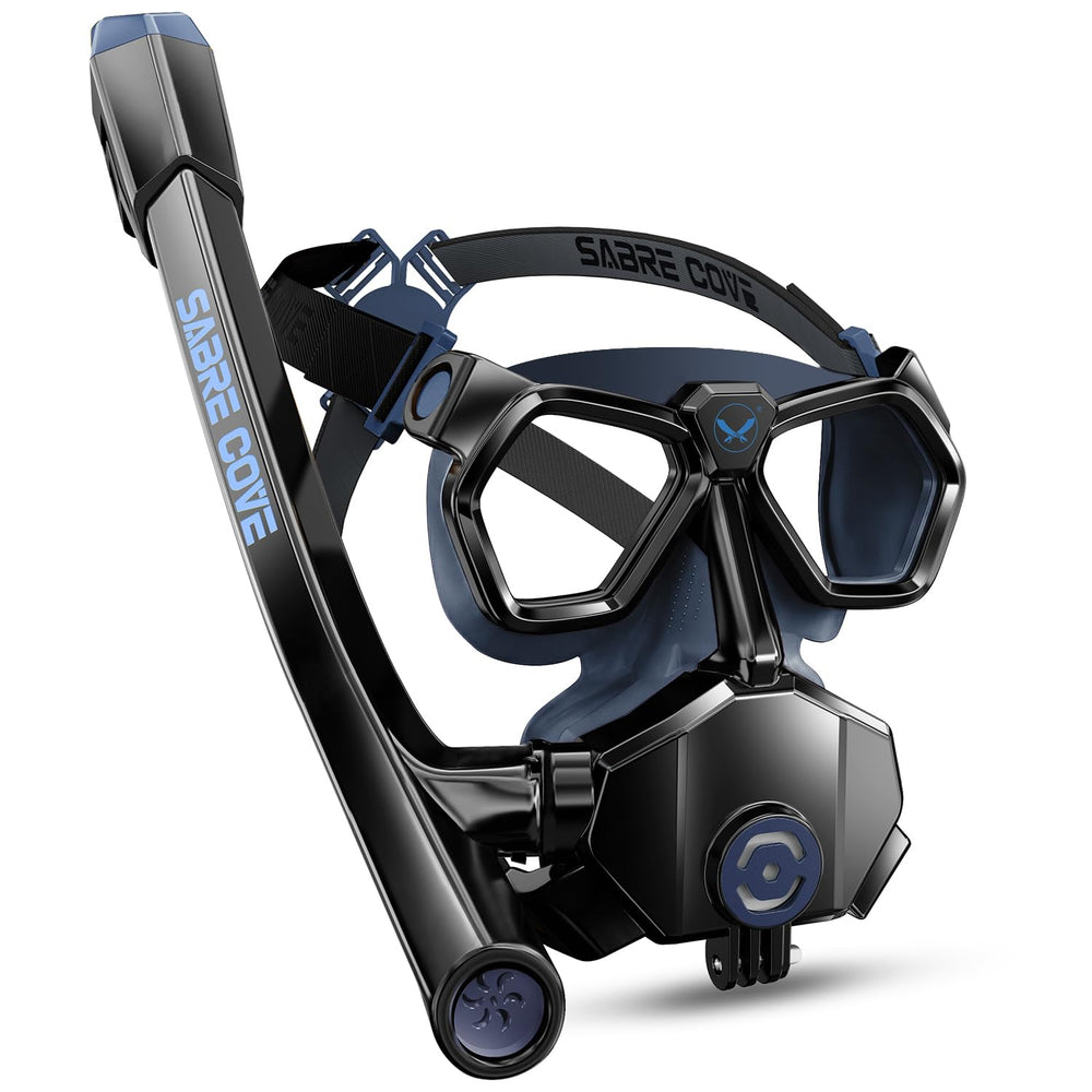 SABRE COVE front view of mask showing full-face coverage and clear field of vision benefit
