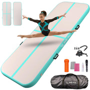 safly fun front view of inflated mat showing roomy practice surface and safer landings