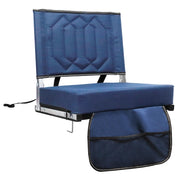 SAILARY front view navy bleacher seat showing cushioned back and seat for comfort