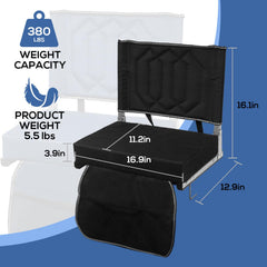 SAILARY seat in use on metal bleachers providing stable comfort