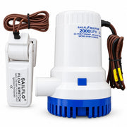 SAILFLO bilge pump front view showing compact submersible design and durable housing