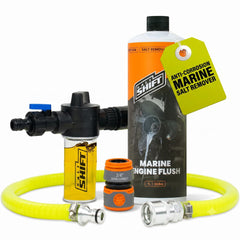 Salt Shift front packaging showing bottle and label with corrosion protection benefit