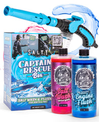 SALTY CAPTAIN front packaging showing complete boat wash kit and convenience