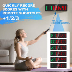Samshow remote control in hand illustrating wireless operation benefit for coaches