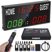 Samshow scoreboard front view showing clear red and green digits and compact design