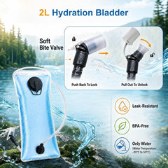 SAVIOR COOL hydration bladder detail enabling hands-free hydration