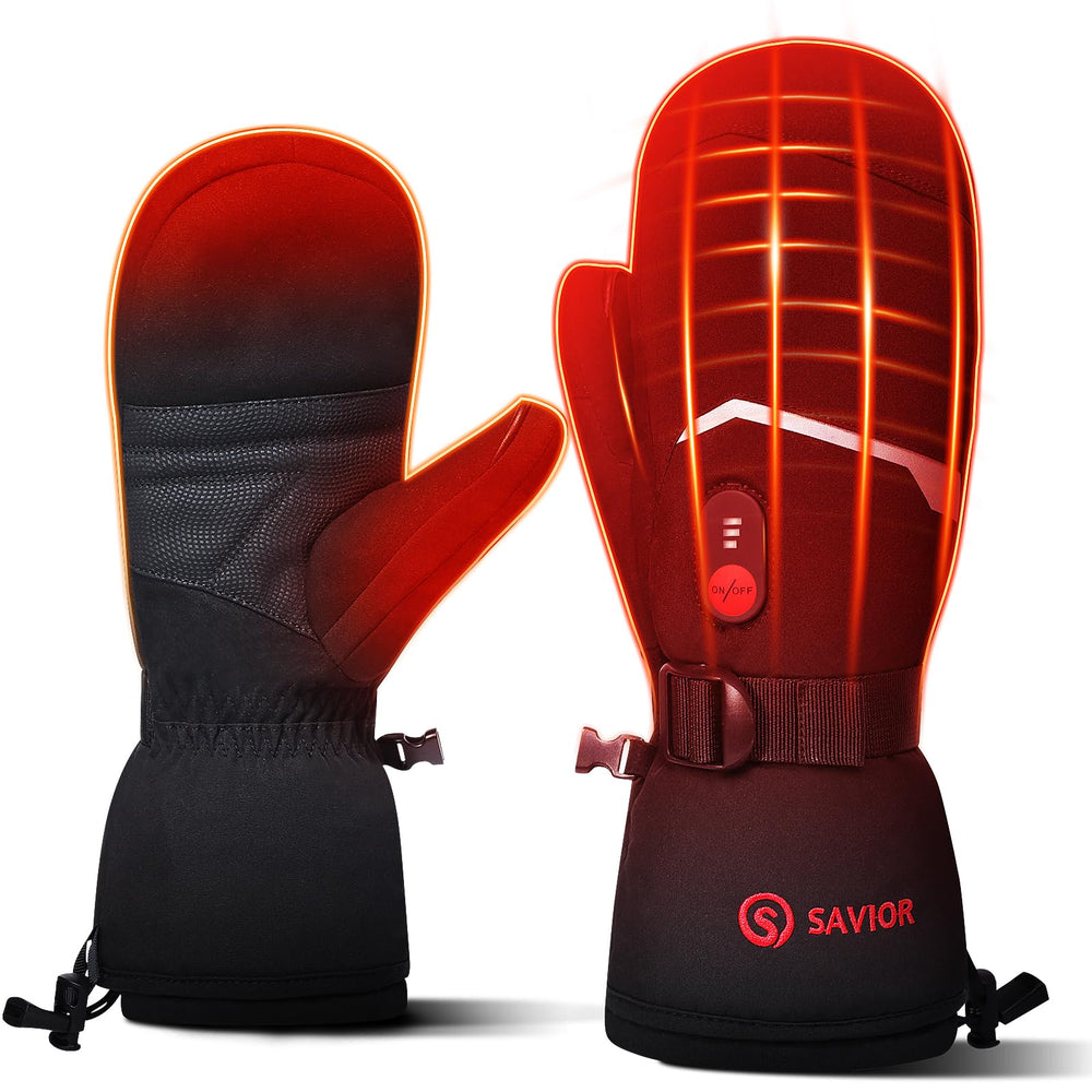 SAVIOR HEAT front view gloves showing water-resistant shell and adjustable cuff for protection