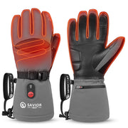 SAVIOR HEAT front view showing glove shape and adjustable warmth benefits