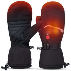 SAVIOR HEAT front view of mittens showing outer shell and clasp, conveys protection