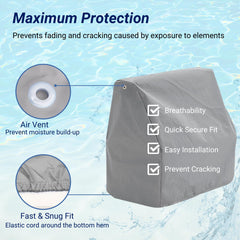 SavvyCraft elastic hem hugging seat base to secure cover in wind