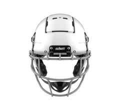Schutt carbon steel facemask close-up highlighting durable protection and clear sightlines