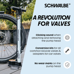 Schwalbe valve detail showing Presta-style stem and reliable seal benefit