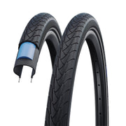 SCHWALBE Marathon front view showing tyre profile and city tread for durable rides