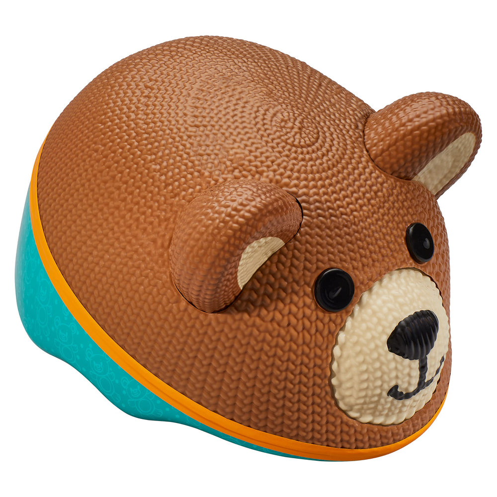 Schwinn helmet front view showing teddy bear design and playful protection