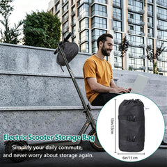 SCULPRIV folded scooter inside bag showing secure fit and slip-resistant fixing