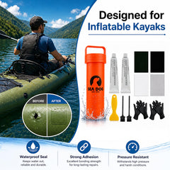 SEA DOG WATER SPORTS adhesive tubes and brush ready for controlled application