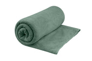 Sea to Summit Tek Towel plush front view showing size and sage green color for full coverage