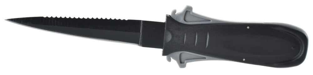 SEAC Sharp front view showing black-coated blade and handle for corrosion resistance