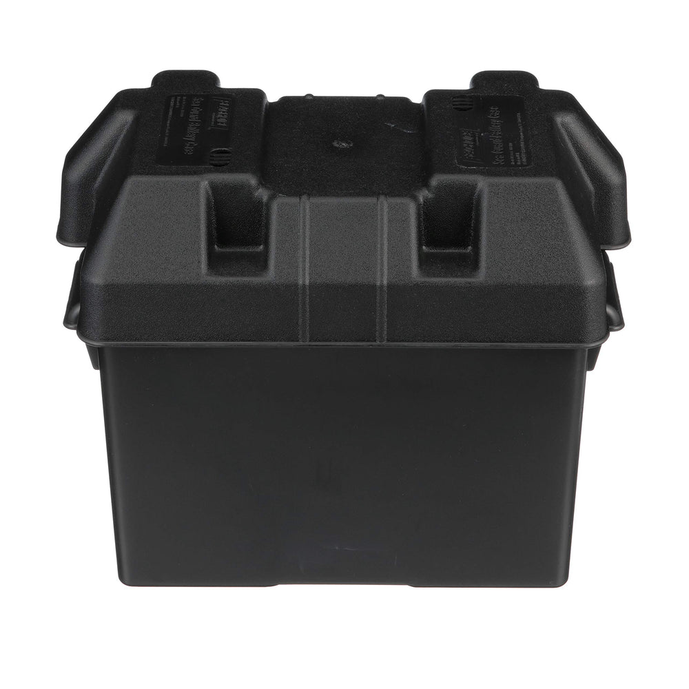 Seachoice front view of battery box showing secure enclosure and protection