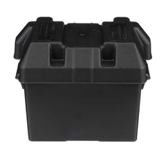Seachoice front view of battery box showing secure enclosure and protection
