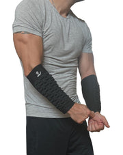 Sedroc forearm guard front view showing sleek profile and protection