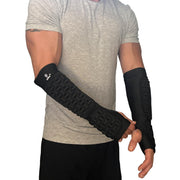 Sedroc front view of X-Large padded hand and arm guards showing full coverage and protection