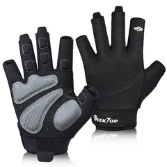 Seektop front view of gloves showing full design and breathable fit benefit