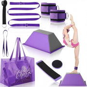 Seenelling front view of purple flyer stand showing stable base and secure platform for safer practice