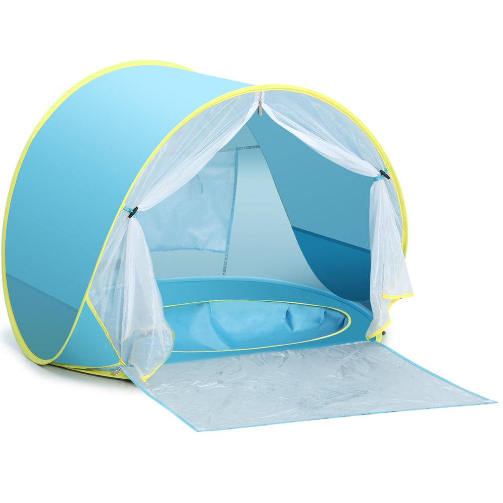 SENODEER front view of tent showing shade and instant setup benefit