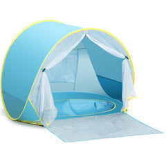 SENODEER front view of tent showing shade and instant setup benefit