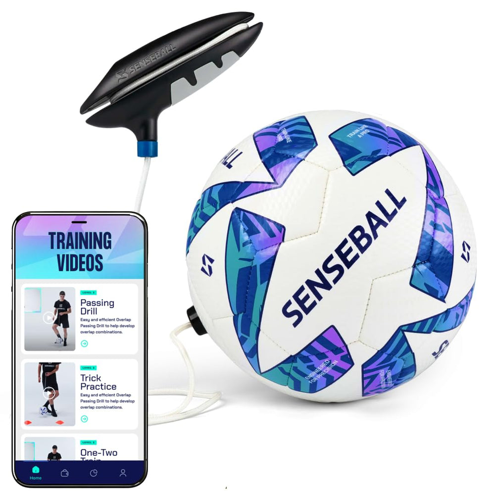 SenseBall front view showing size 3 ball and brand, promotes improved ball control