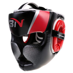 Sfeexun front view headgear showing face coverage and clear sightlines for safer sparring