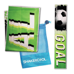 SHAKEitCOOL front packaging showing towel and pouch for portable cooling