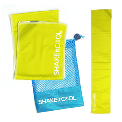 SHAKEitCOOL front view in Safety Yellow showing brand and clear design benefits