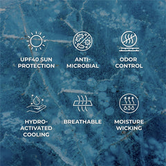 SHAKEitCOOL worn around neck during run offering breathable cooling relief