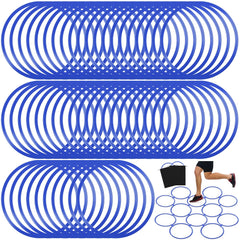 Shappy front view of 50 blue agility rings showing complete kit and portability benefit