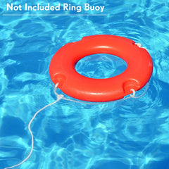 Shappy rope attached to lifebuoy on water demonstrating quick securement