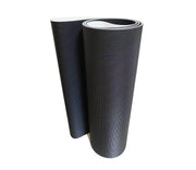 SHEJIO front-packed treadmill belt showing branding and fitment details for quick replacement benefit