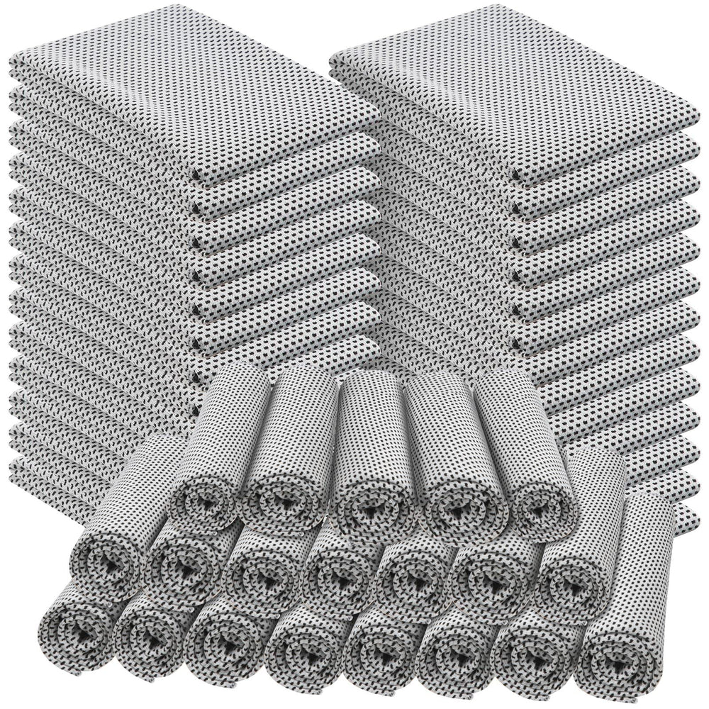 Shellwei front view of 50-piece gray towel pack showing bulk value and convenience