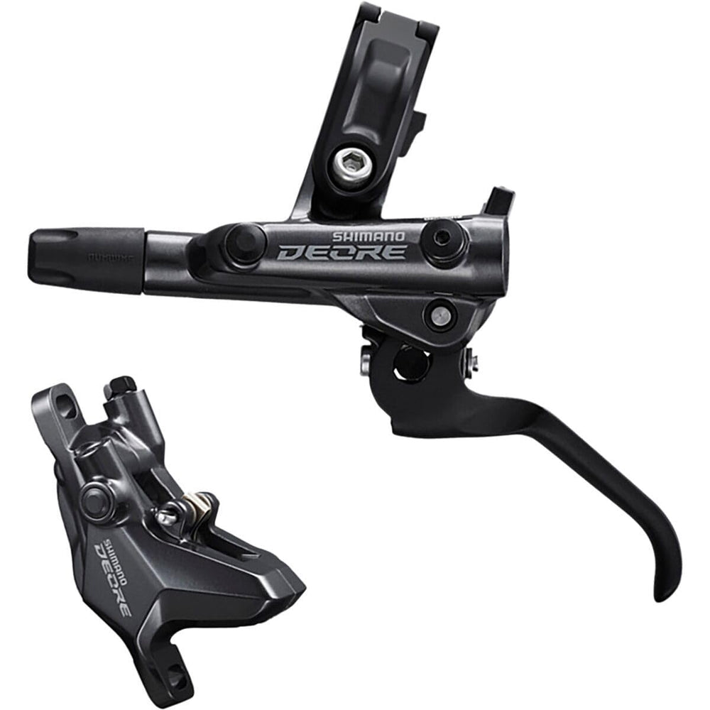 SHIMANO Deore BR M6100 front view showing lever and hose for confident control