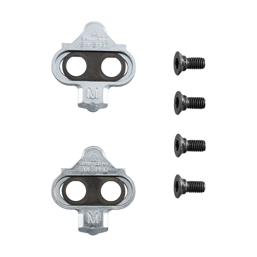 SHIMANO SM-SH56 front view showing cleat shape and durable steel construction for reliable release
