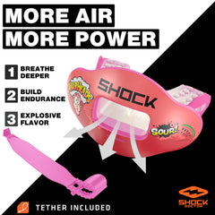 Shock Doctor lip guard close-up texture displaying airflow channel for easier breathing