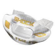 Shock Doctor front view of mouthguard showing shape and style for clear identification and selection