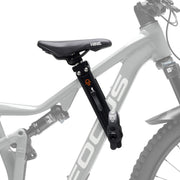 SHOTGUN front-mounted seat on MTB showing secure fit and visibility benefit