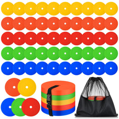 Silipull front view of 50-piece flat cone pack showing colorful markers and storage bag for easy transport